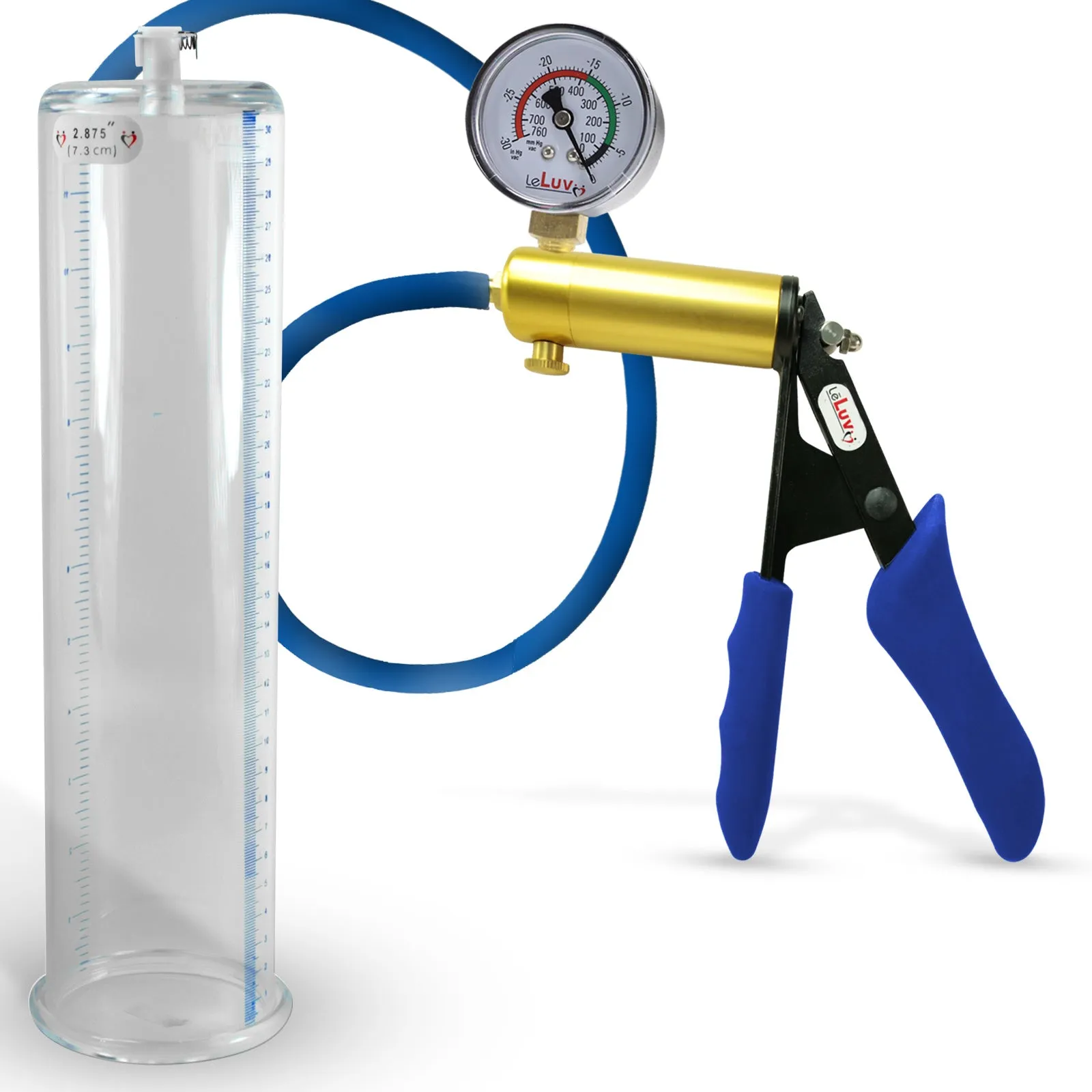 Penis Pump LeLuv ULTIMA   Gauge Options | Blue Premium Silicone Handle & Hose