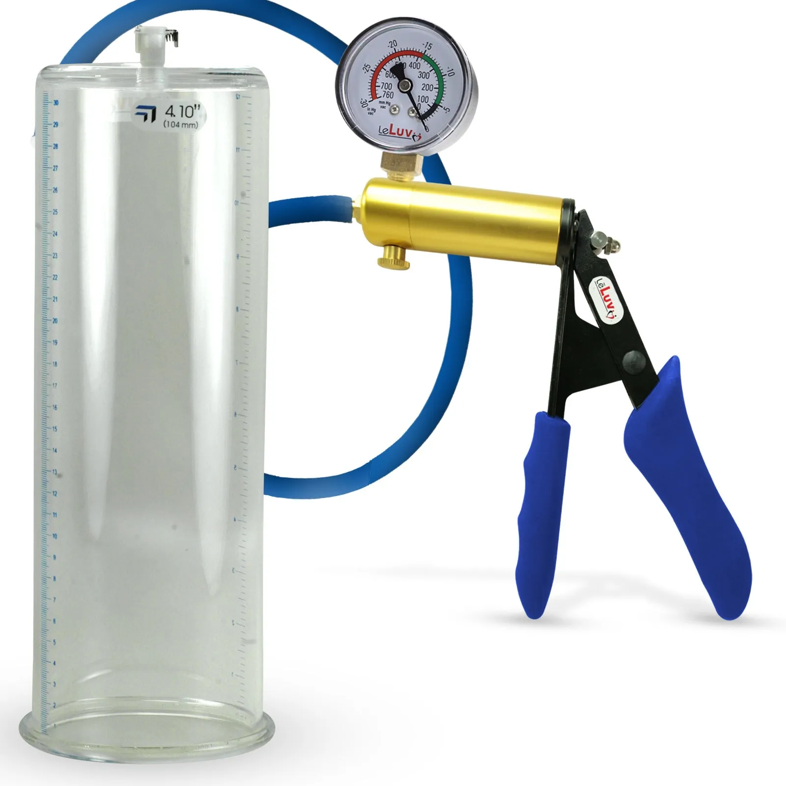 Penis Pump LeLuv ULTIMA   Gauge Options | Blue Premium Silicone Handle & Hose