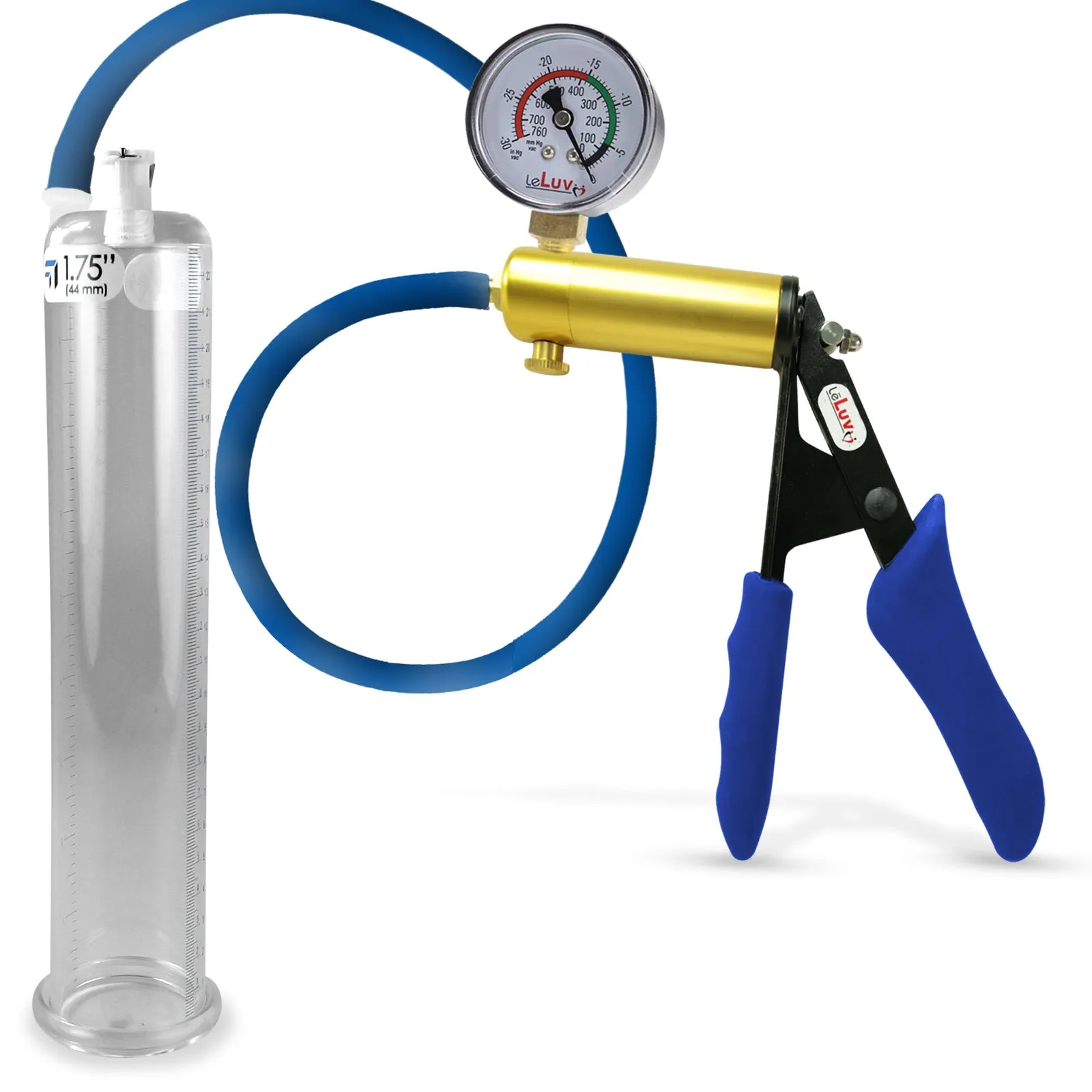 Penis Pump LeLuv ULTIMA   Gauge Options | Blue Premium Silicone Handle & Hose