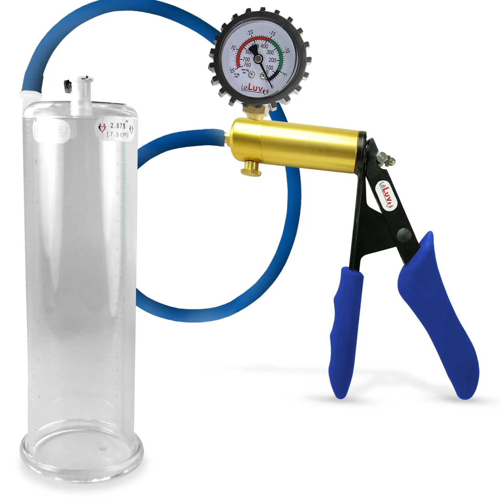 Penis Pump LeLuv ULTIMA   Gauge Options | Blue Premium Silicone Handle & Hose