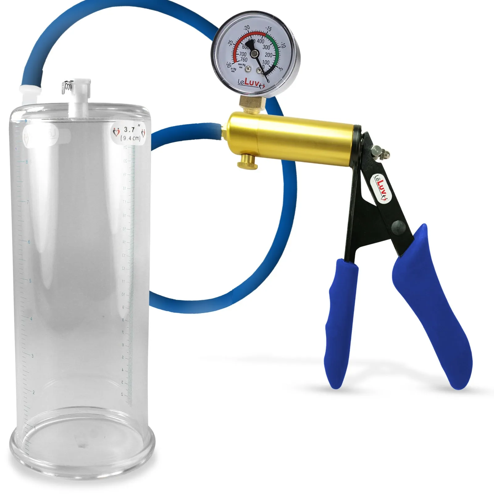 Penis Pump LeLuv ULTIMA   Gauge Options | Blue Premium Silicone Handle & Hose