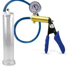 Penis Pump LeLuv ULTIMA   Gauge Options | Blue Premium Silicone Handle & Hose