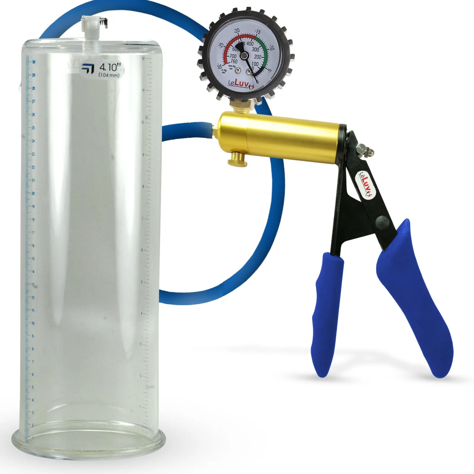 Penis Pump LeLuv ULTIMA   Gauge Options | Blue Premium Silicone Handle & Hose