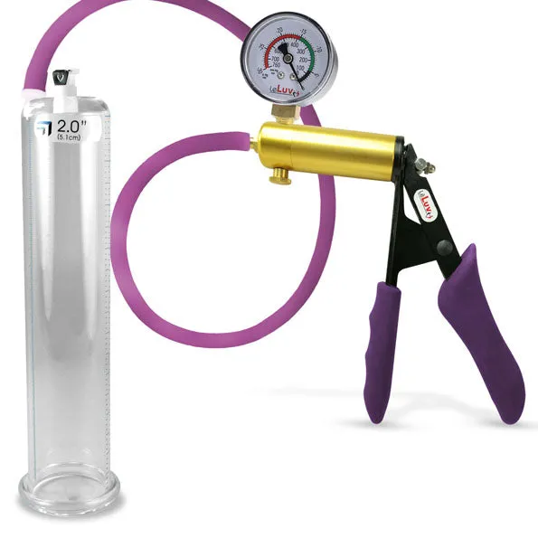 Penis Pump LeLuv ULTIMA | Purple Premium Silicone Handle & Hose | Gauge Options