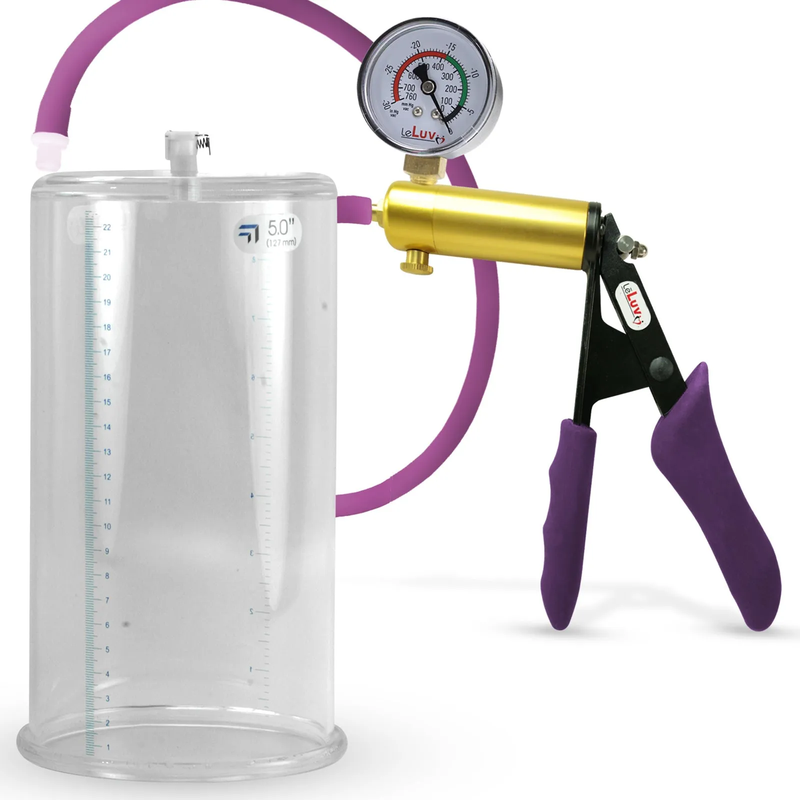 Penis Pump LeLuv ULTIMA | Purple Premium Silicone Handle & Hose | Gauge Options