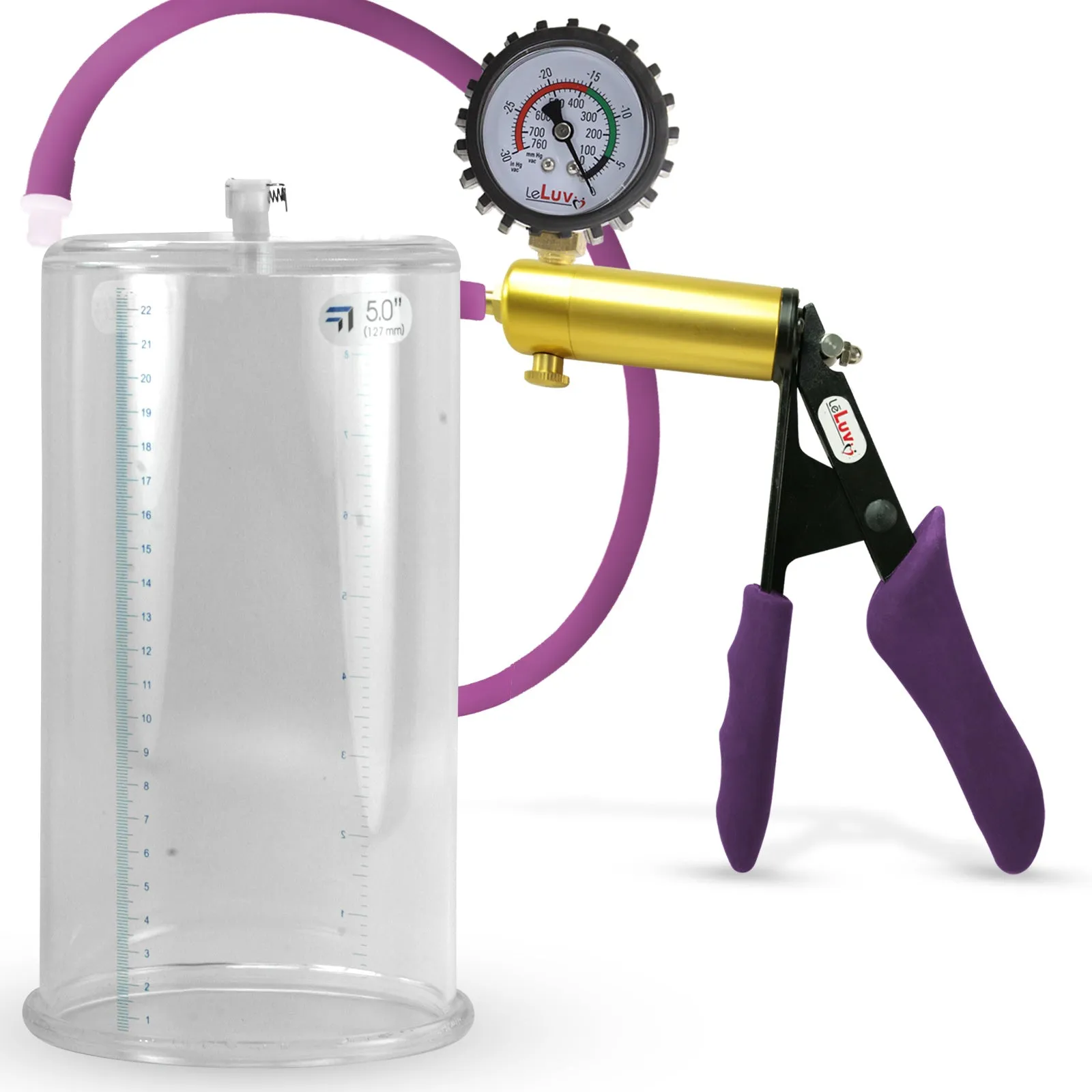 Penis Pump LeLuv ULTIMA | Purple Premium Silicone Handle & Hose | Gauge Options