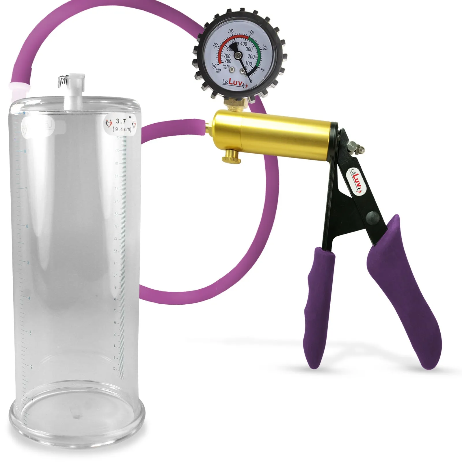 Penis Pump LeLuv ULTIMA | Purple Premium Silicone Handle & Hose | Gauge Options