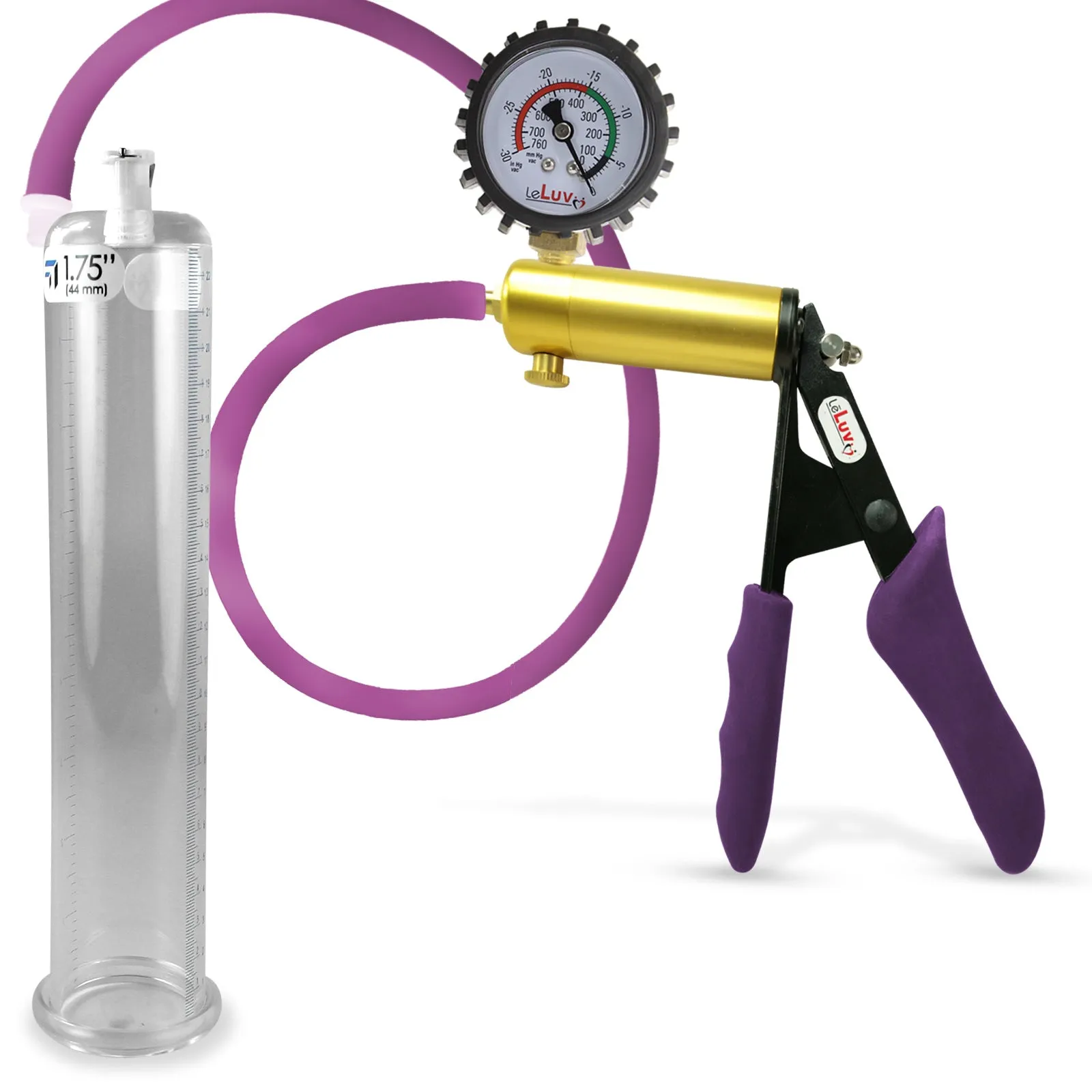 Penis Pump LeLuv ULTIMA | Purple Premium Silicone Handle & Hose | Gauge Options