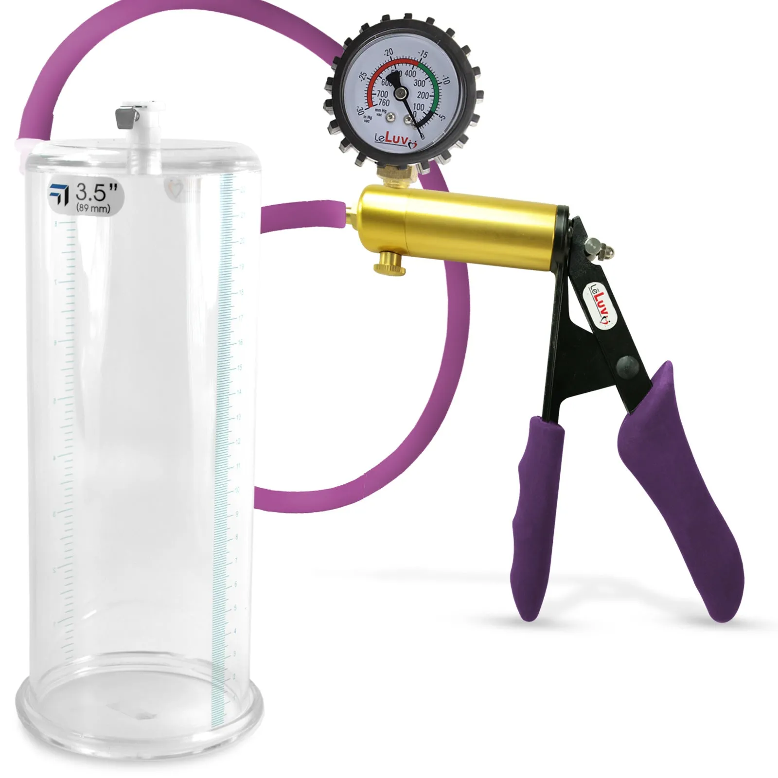 Penis Pump LeLuv ULTIMA | Purple Premium Silicone Handle & Hose | Gauge Options