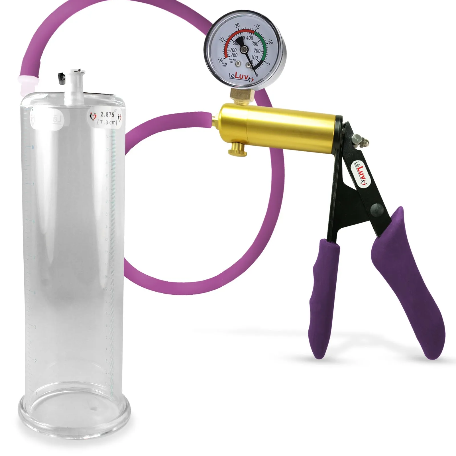 Penis Pump LeLuv ULTIMA | Purple Premium Silicone Handle & Hose | Gauge Options