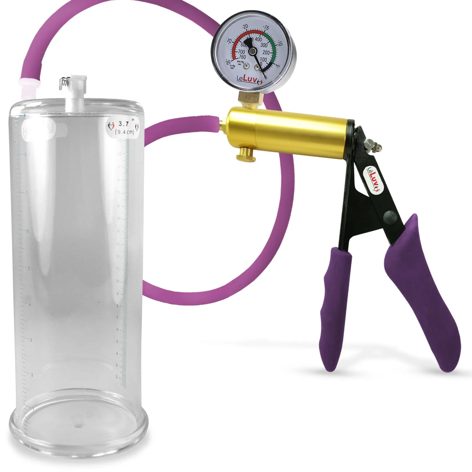 Penis Pump LeLuv ULTIMA | Purple Premium Silicone Handle & Hose | Gauge Options