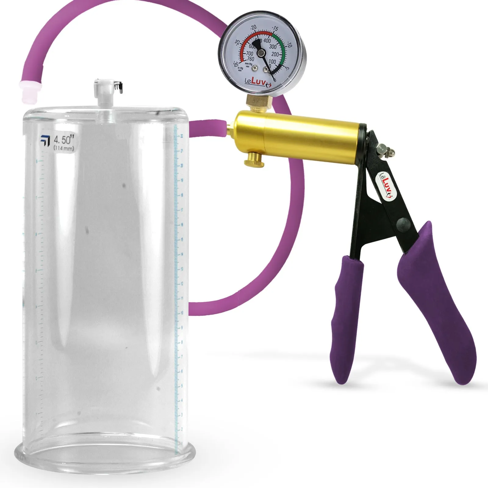 Penis Pump LeLuv ULTIMA | Purple Premium Silicone Handle & Hose | Gauge Options