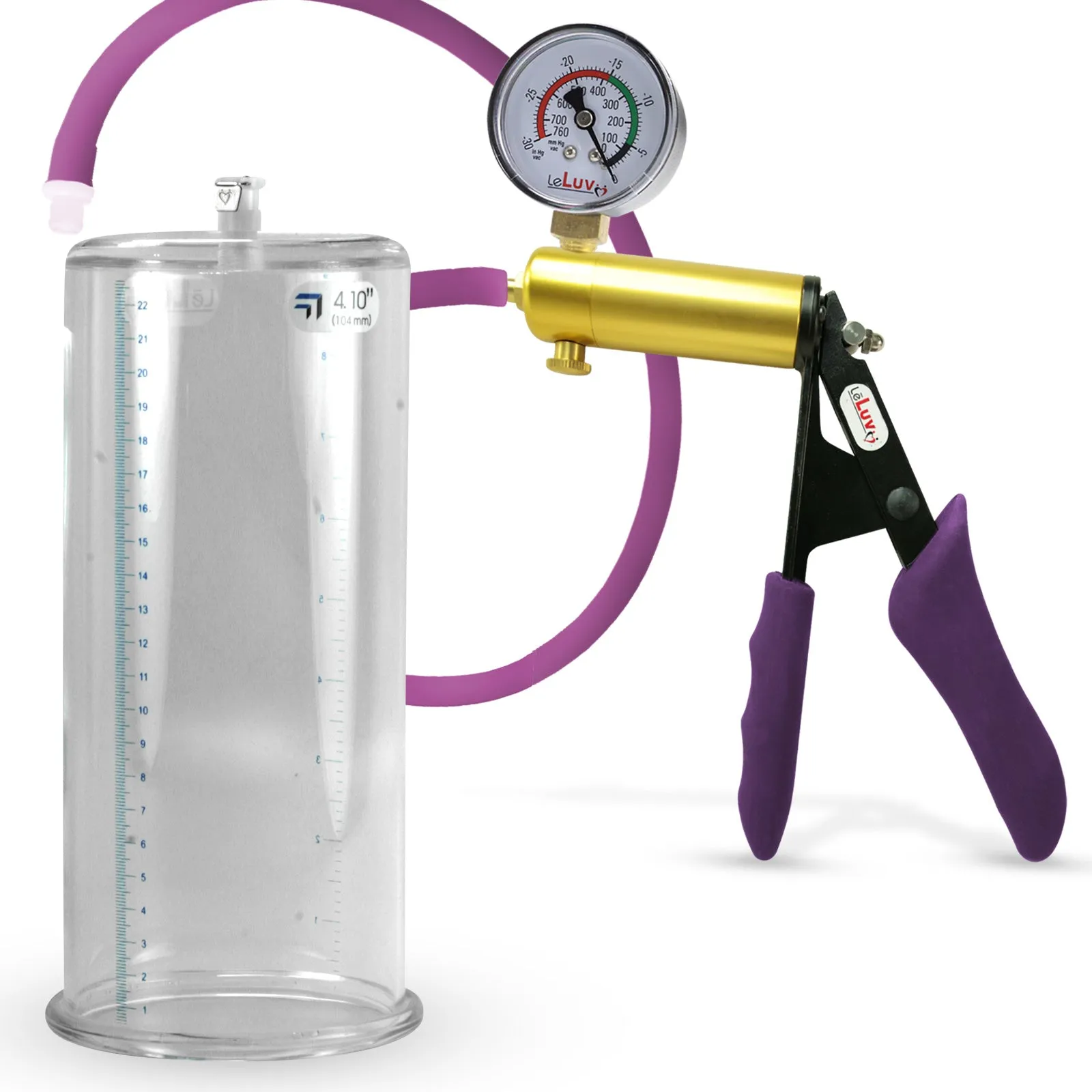 Penis Pump LeLuv ULTIMA | Purple Premium Silicone Handle & Hose | Gauge Options