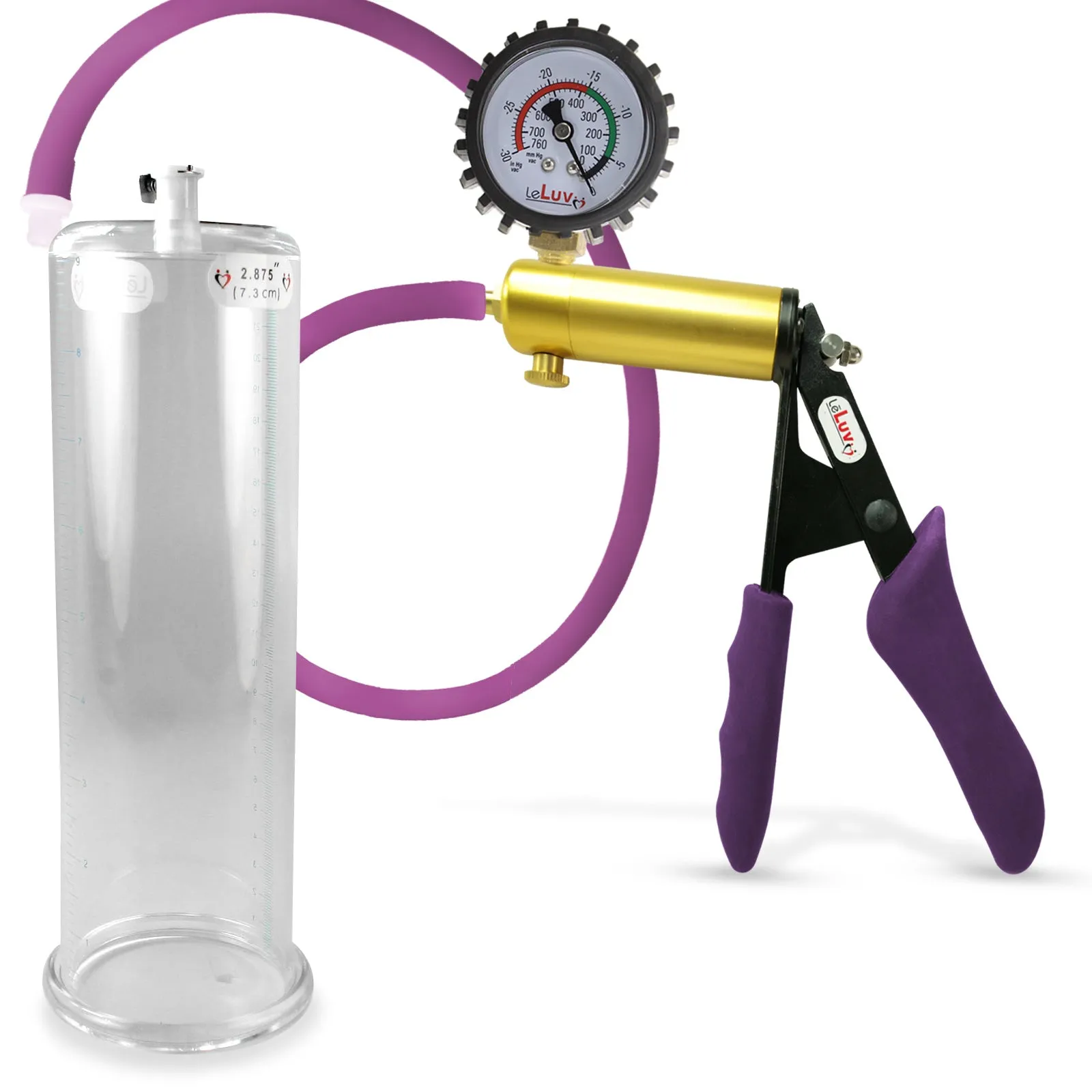 Penis Pump LeLuv ULTIMA | Purple Premium Silicone Handle & Hose | Gauge Options