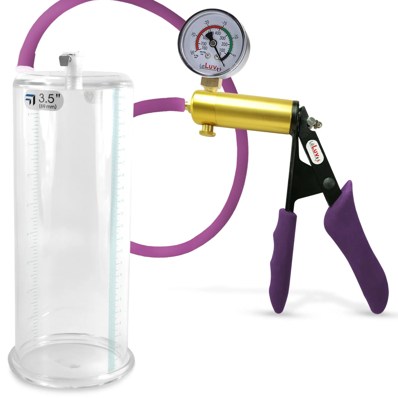 Penis Pump LeLuv ULTIMA | Purple Premium Silicone Handle & Hose | Gauge Options