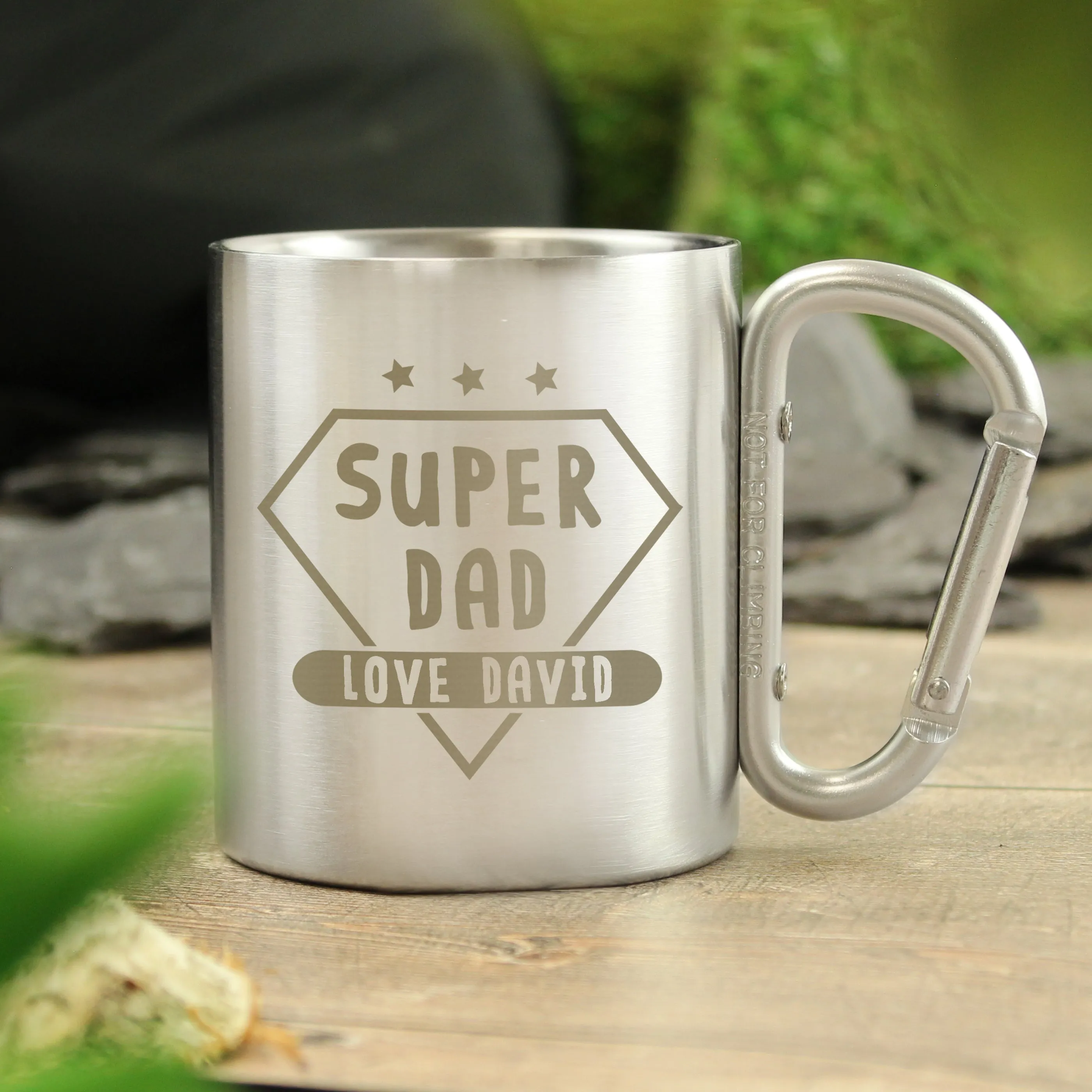 Personalised Super Dad Stainless Steel Mug