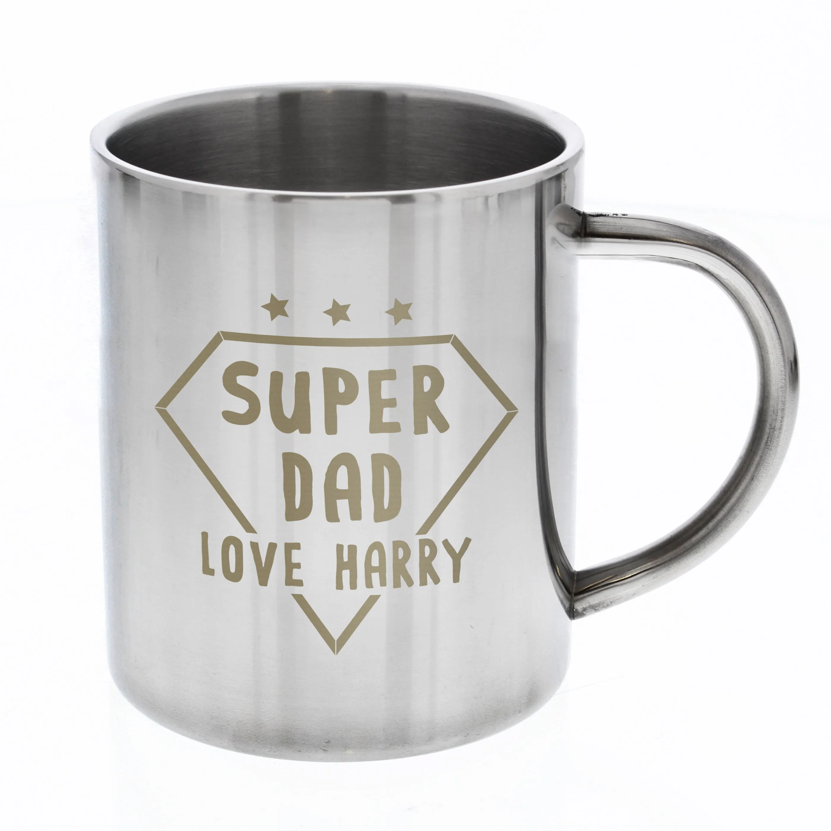 Personalised Super Dad Stainless Steel Mug