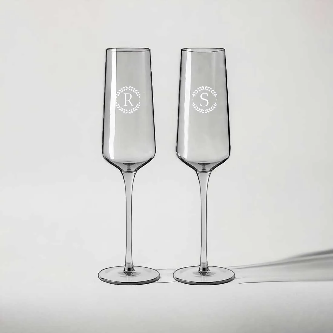 Personalized Engraved Champagne Flutes - Premium Champagne Glass with Name