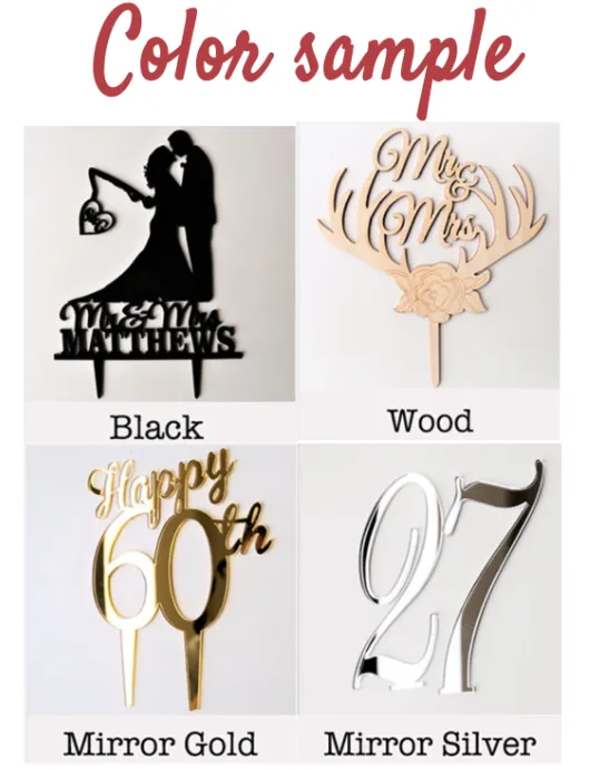 Personalized Script Elegant Special Event Acrylic Mirror Table Numbers With Holder