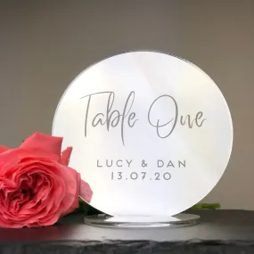 Personalized Script Elegant Special Event Acrylic Mirror Table Numbers With Holder