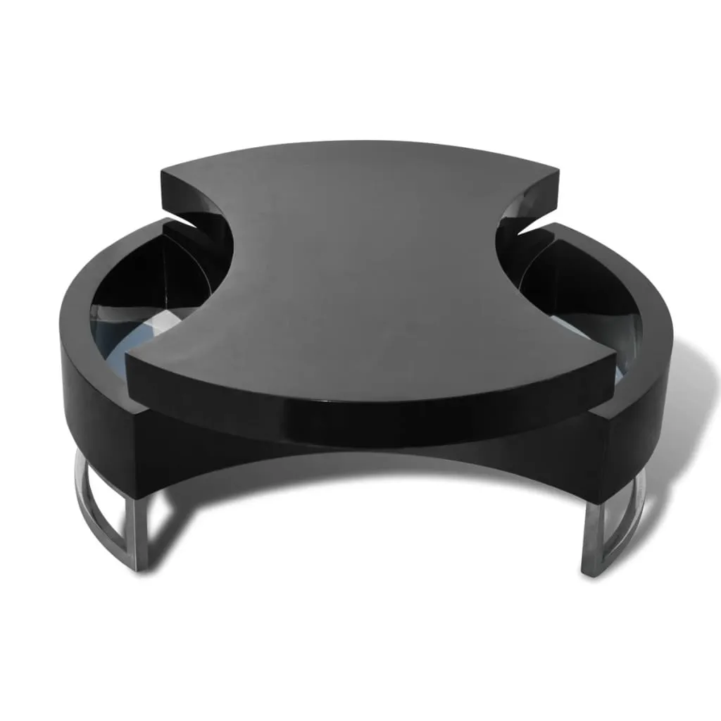 Piano High Gloss Black Shape Adjustable Coffee Table