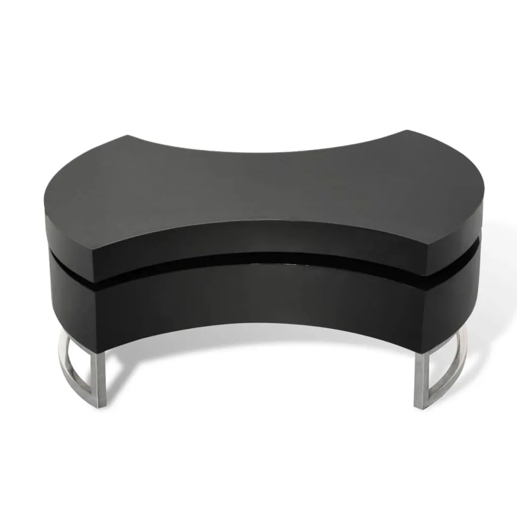 Piano High Gloss Black Shape Adjustable Coffee Table