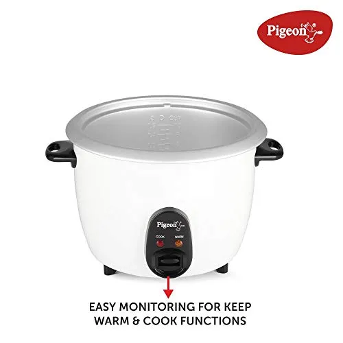 Pigeon by Stovekraft Joy Rice Cooker with Single pot, 1 litres. A smart Rice Cooker for your own kitchen (White)