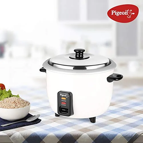 Pigeon by Stovekraft Joy Rice Cooker with Single pot, 1 litres. A smart Rice Cooker for your own kitchen (White)