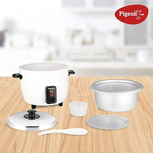 Pigeon by Stovekraft Joy Rice Cooker with Single pot, 1 litres. A smart Rice Cooker for your own kitchen (White)