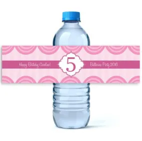 Pink Birthday Water Bottle Labels