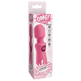 Pipedream OMG! Wands #Enjoy Silicone Rechargeable Flexible Vibrating Wand Pink