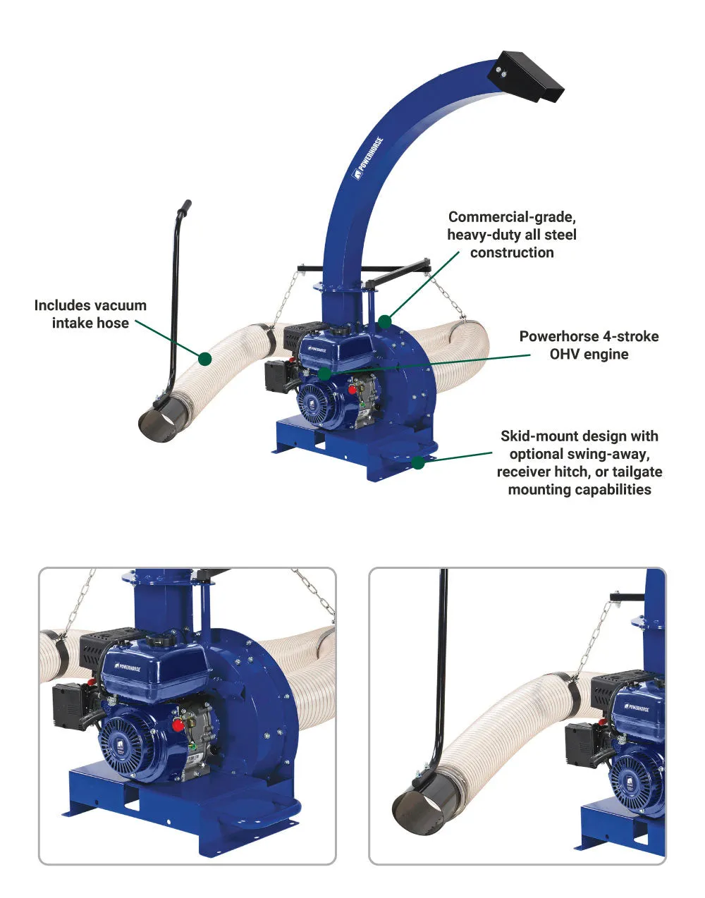 Powerhorse Chipper Shredder Vacuum Truck Loader | 208cc (63685)