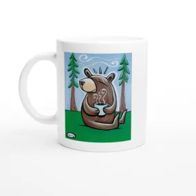 "Bear with Coffee in the Woods" Mug