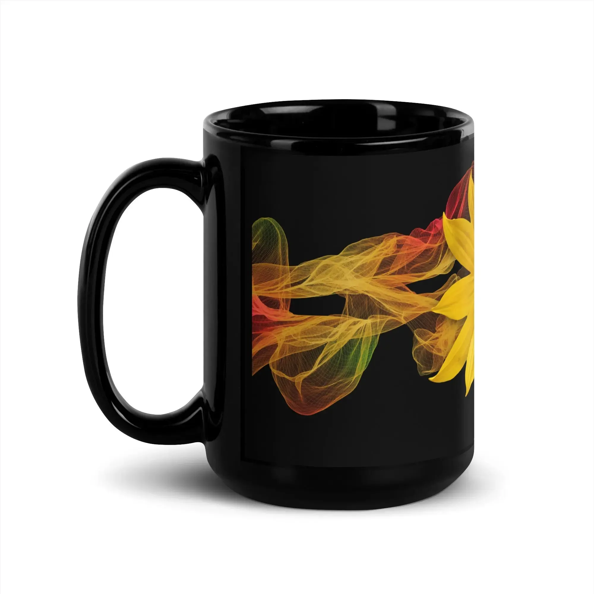 "Sunflower" Collection - Black Glossy Mug