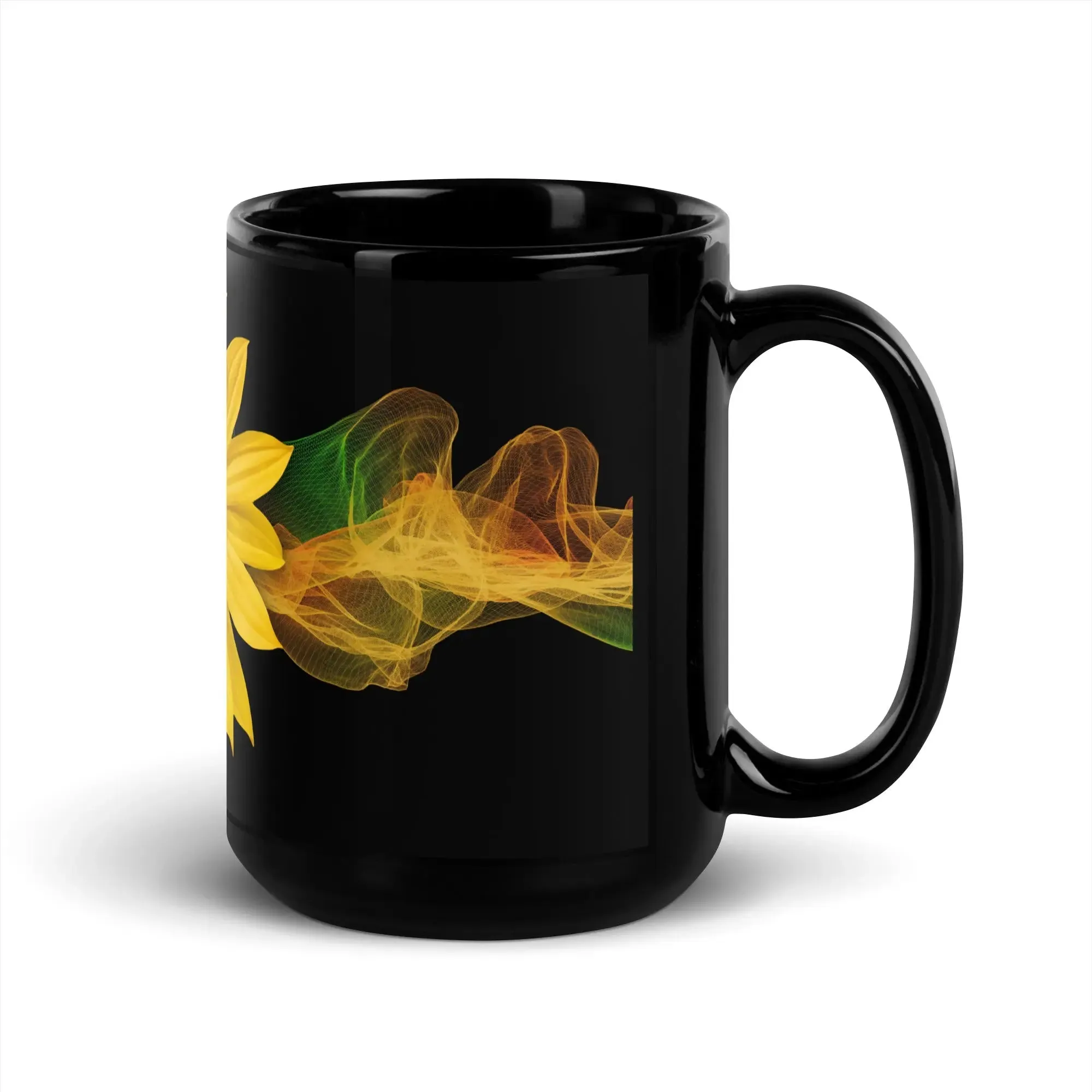 "Sunflower" Collection - Black Glossy Mug