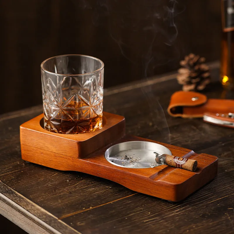 Rectangular Bamboo Tea Cup & Glass Set