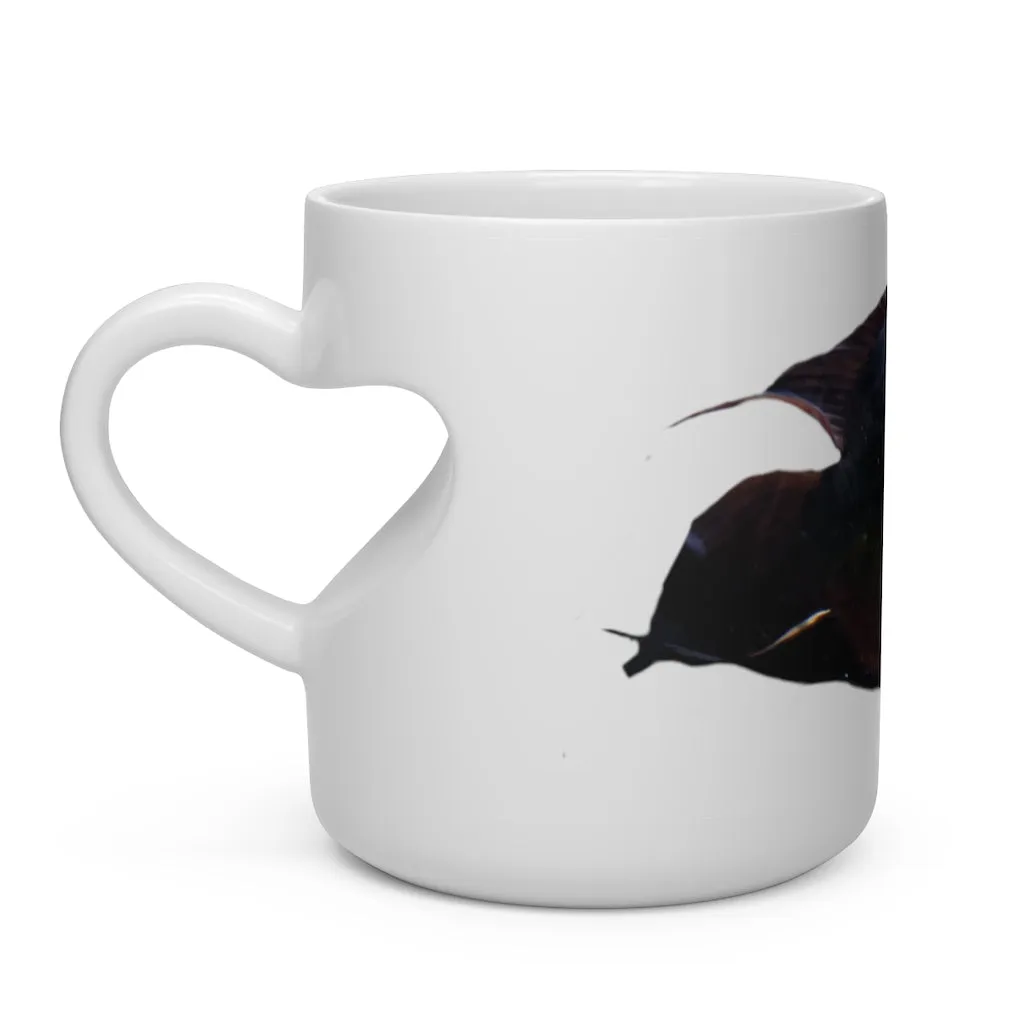 Red Black Fish Heart Shape Mug