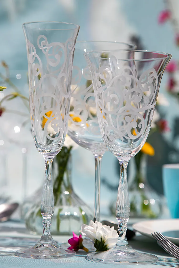 Ribbon Hand-Engraved Red Wine Glass, 24cm