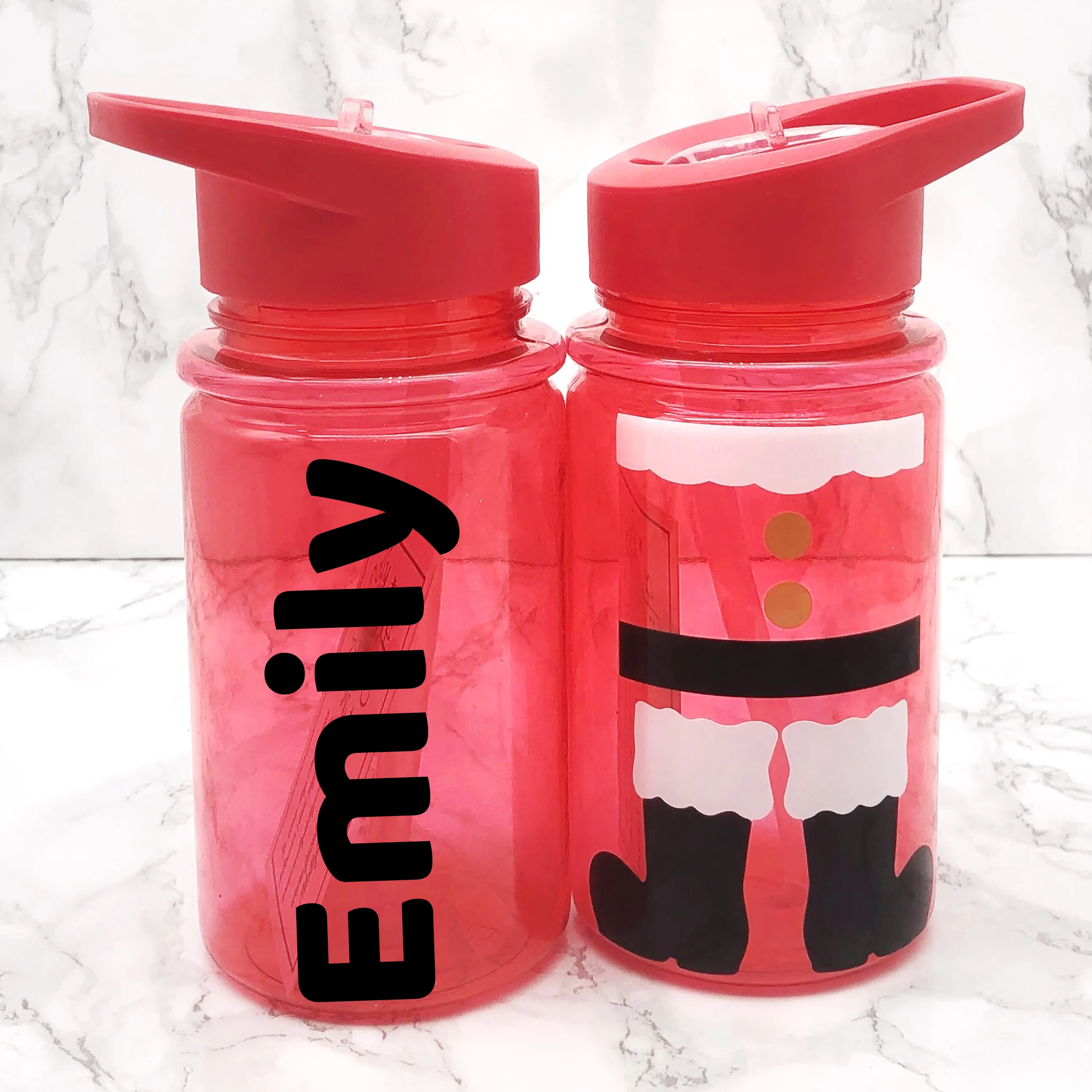 Santa or Elf Style Kids Christmas Water Bottle