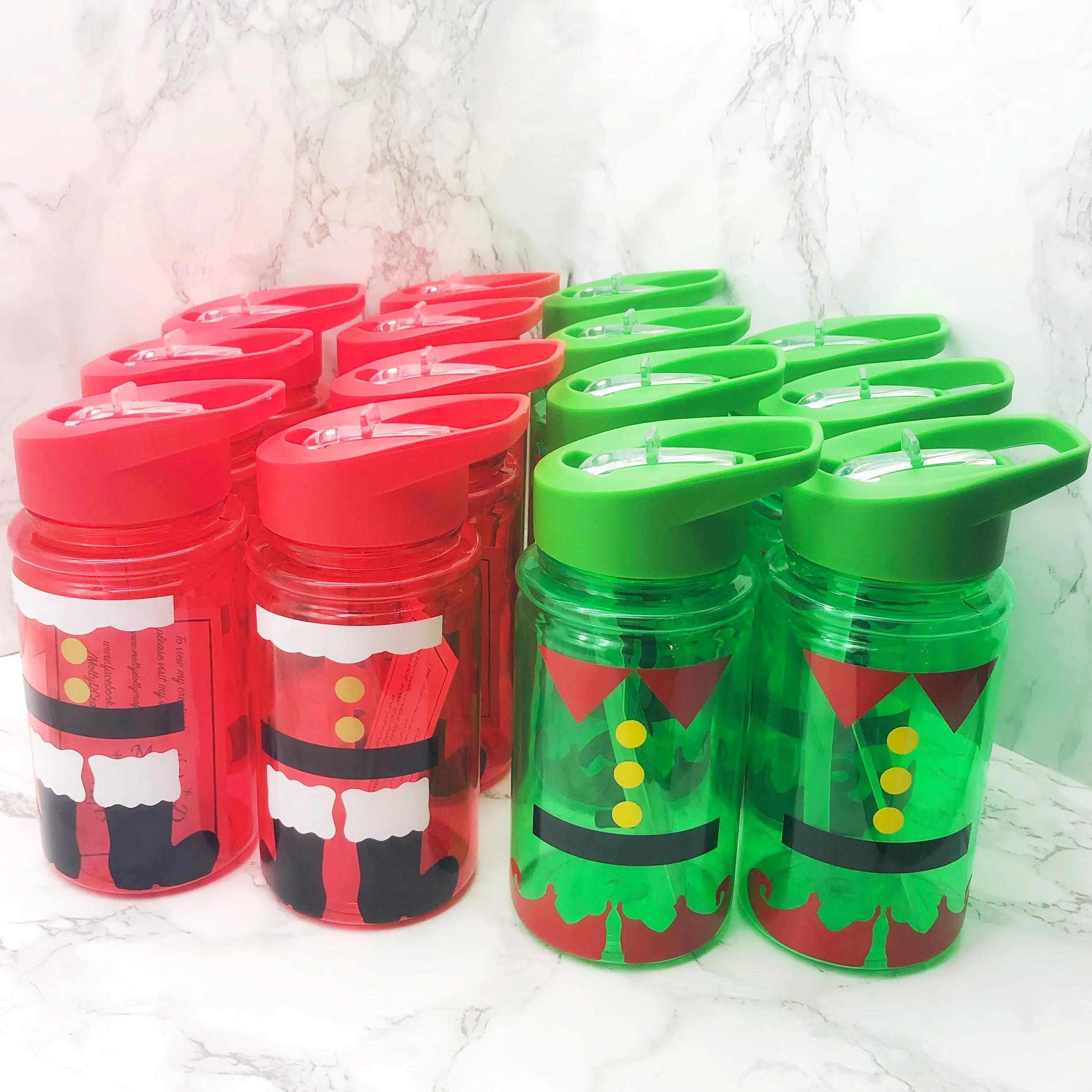 Santa or Elf Style Kids Christmas Water Bottle