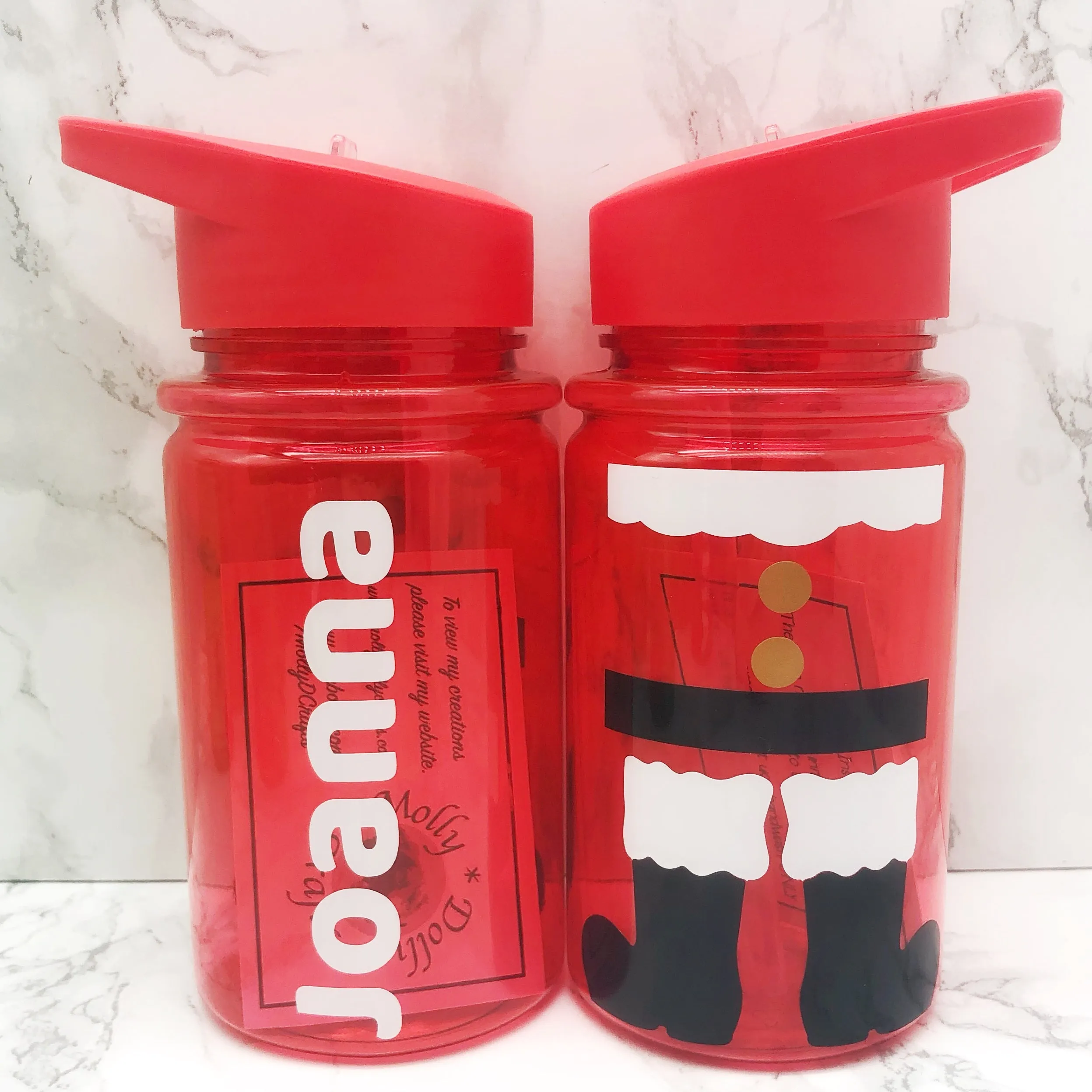 Santa or Elf Style Kids Christmas Water Bottle