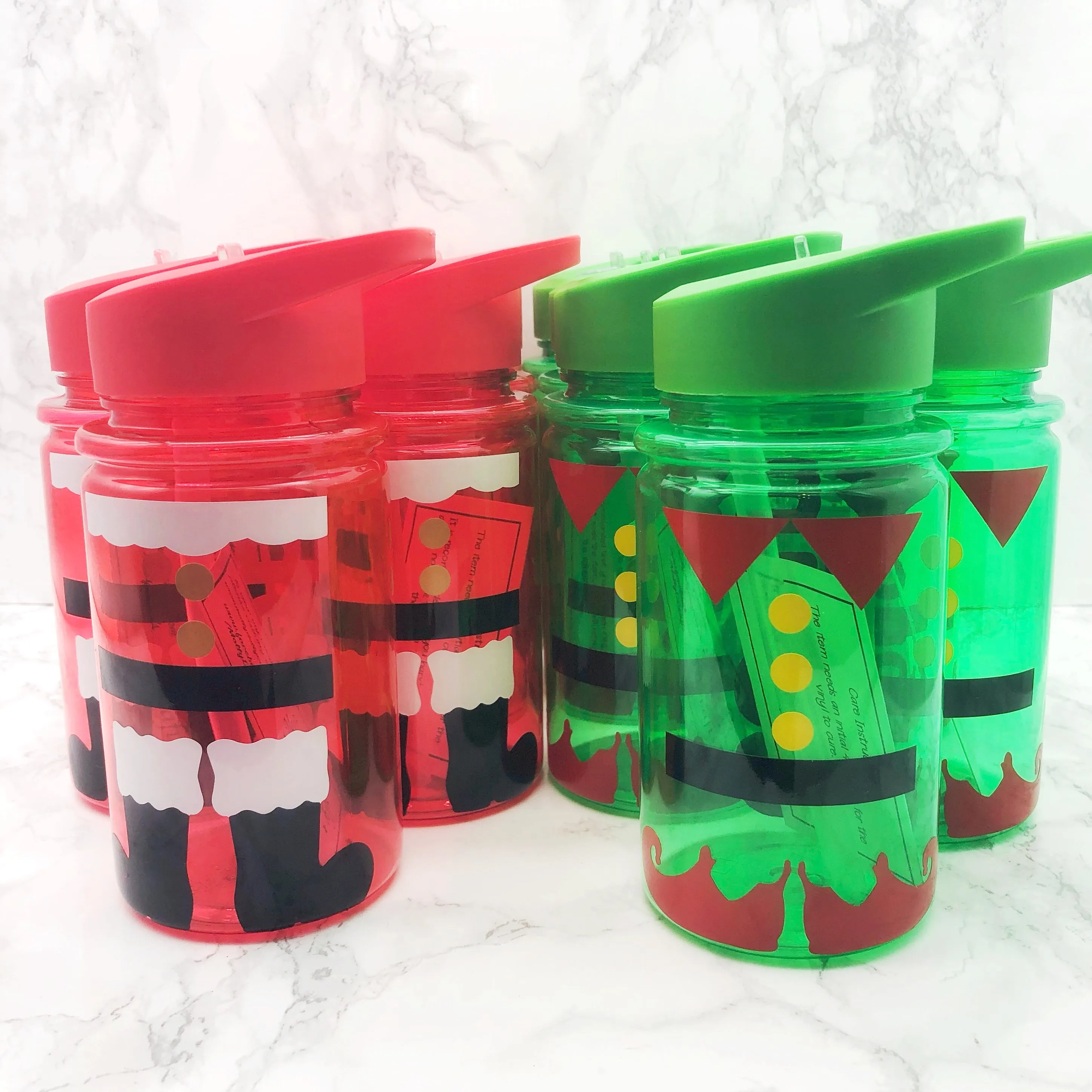 Santa or Elf Style Kids Christmas Water Bottle