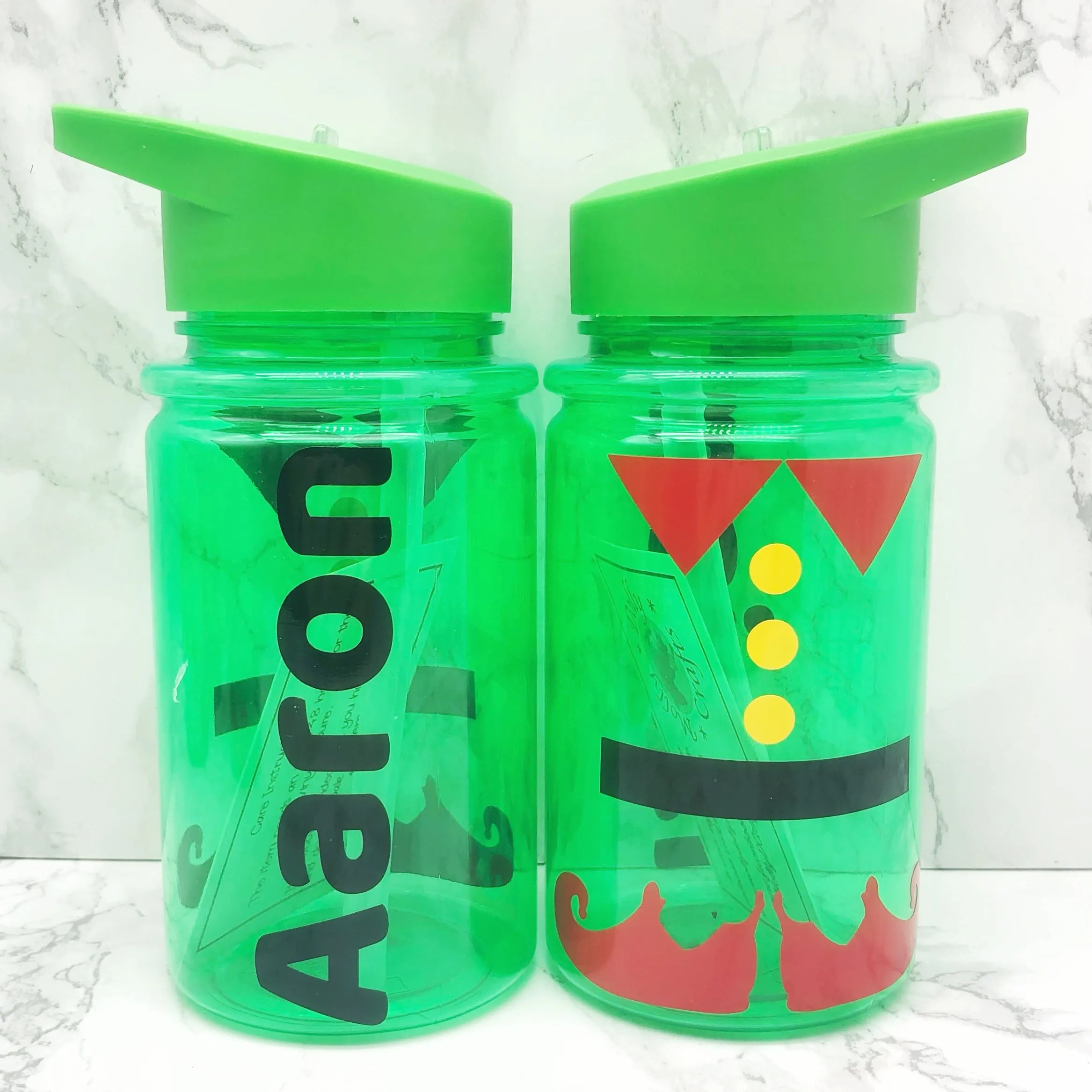 Santa or Elf Style Kids Christmas Water Bottle