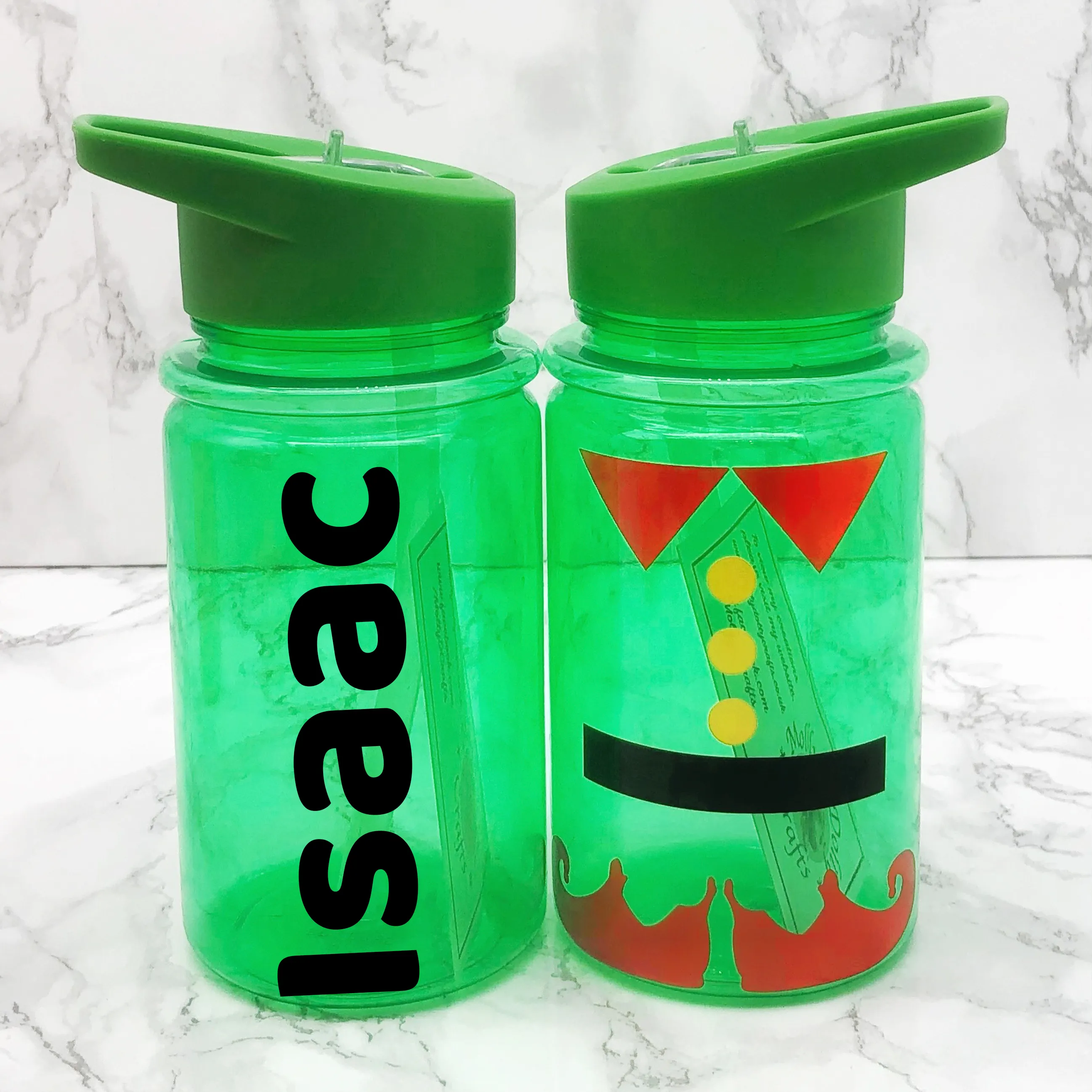 Santa or Elf Style Kids Christmas Water Bottle