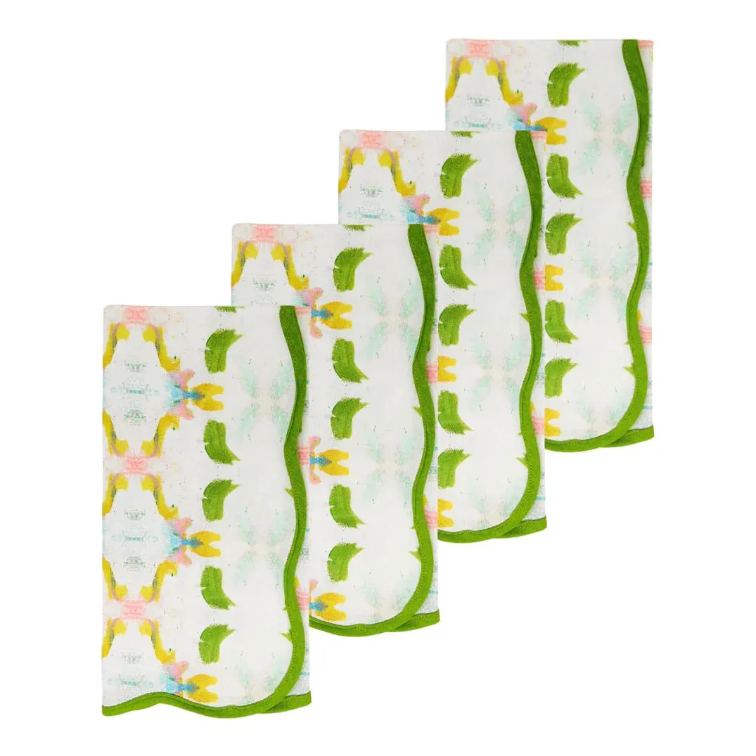 Scalloped Dinner Napkins - Set of 4 - Dogwood