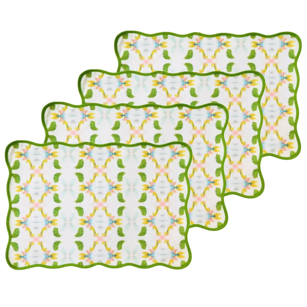 Scalloped Placemats - Set of 4 - Dogwood