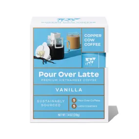 Single Serve Vanilla Latte Pour Over Coffee - Pack of 5