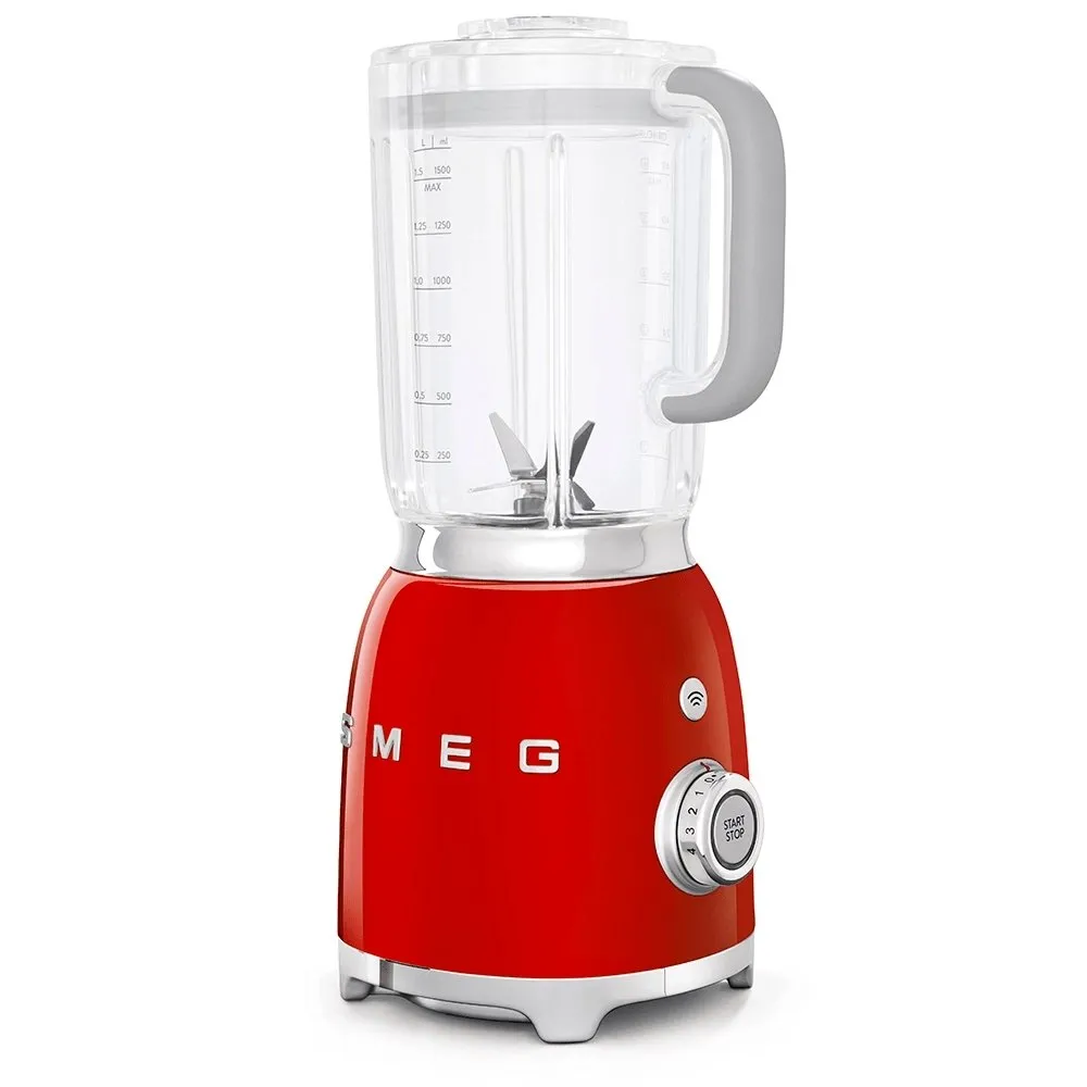 SMEG BLF01RDUK 50's Style Blender, 4 Speeds, 800W, 19.7cm Wide - Red