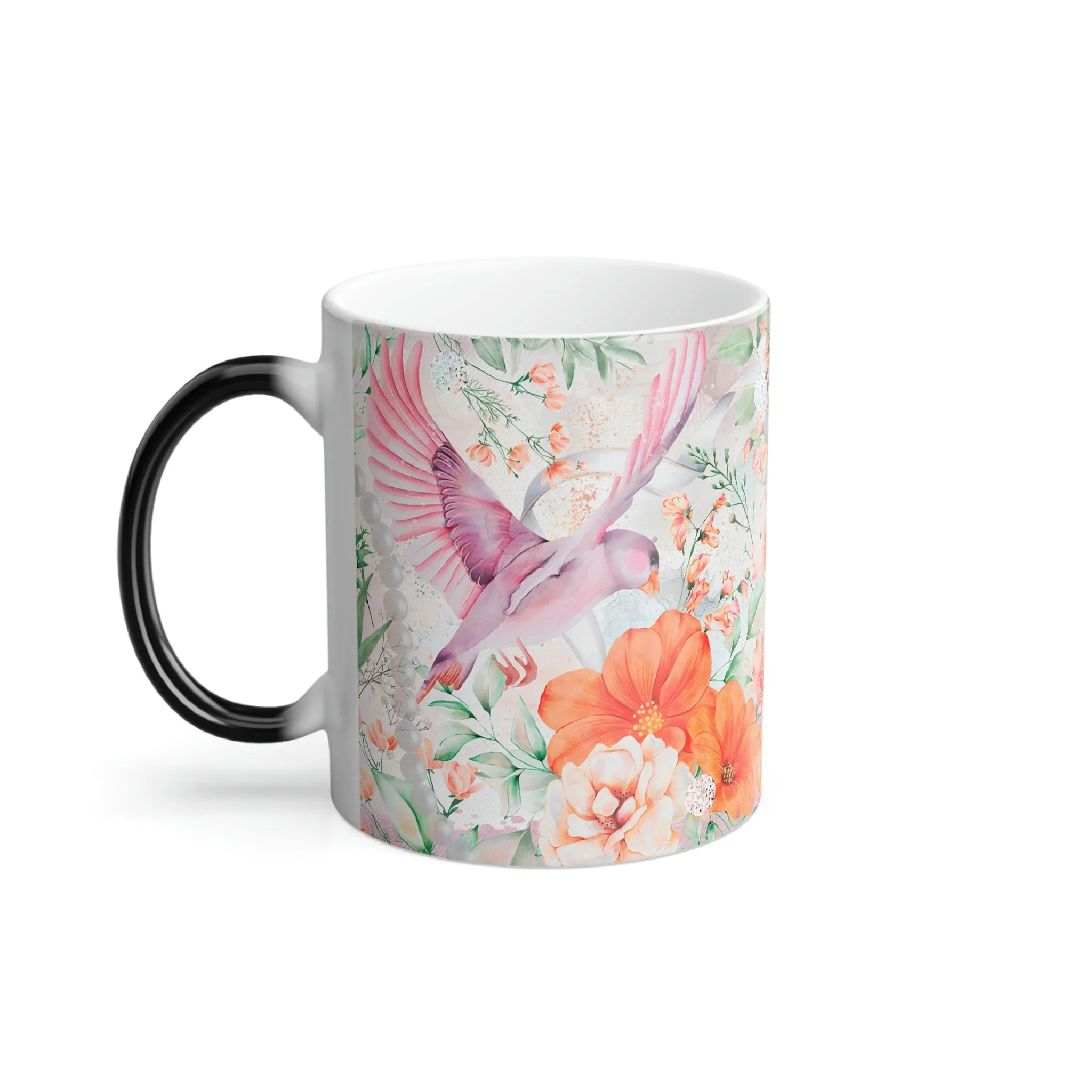 Spring floral bird 11oz Color Morphing Mug