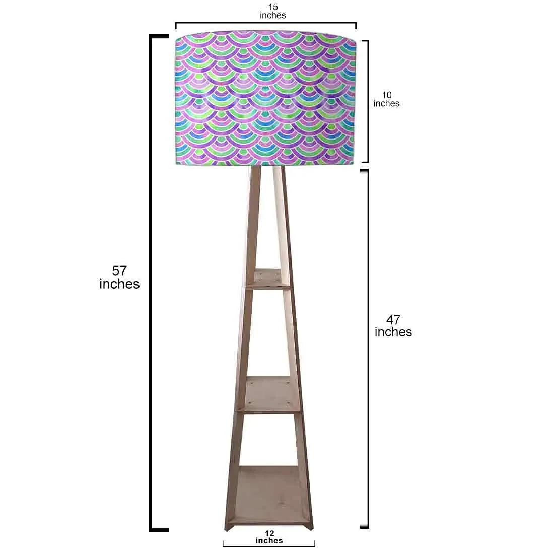 Standing Tripod Lamp  -   Purple Mermaid Watercolor